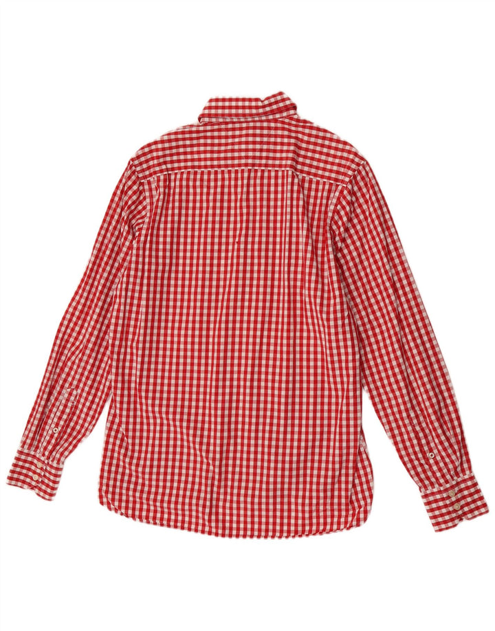 Tommy Hilfiger Herrenhemd aus mittelroter Karo-Baumwolle