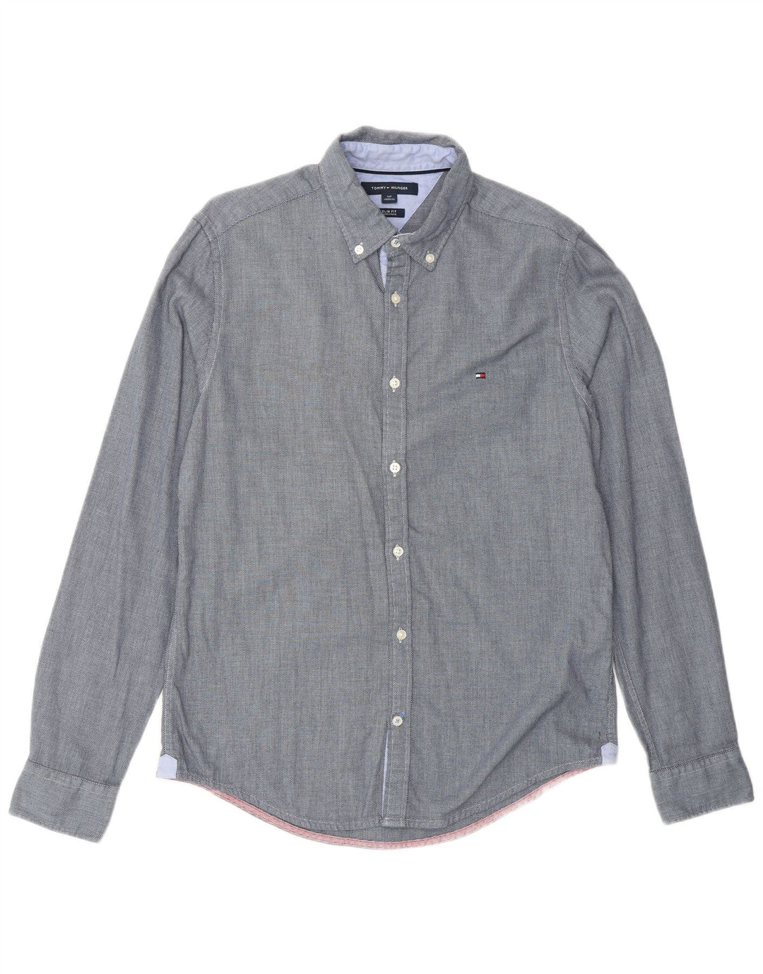 TOMMY HILFIGER Herren Slim Fit Hemd Small Marineblau Baumwolle