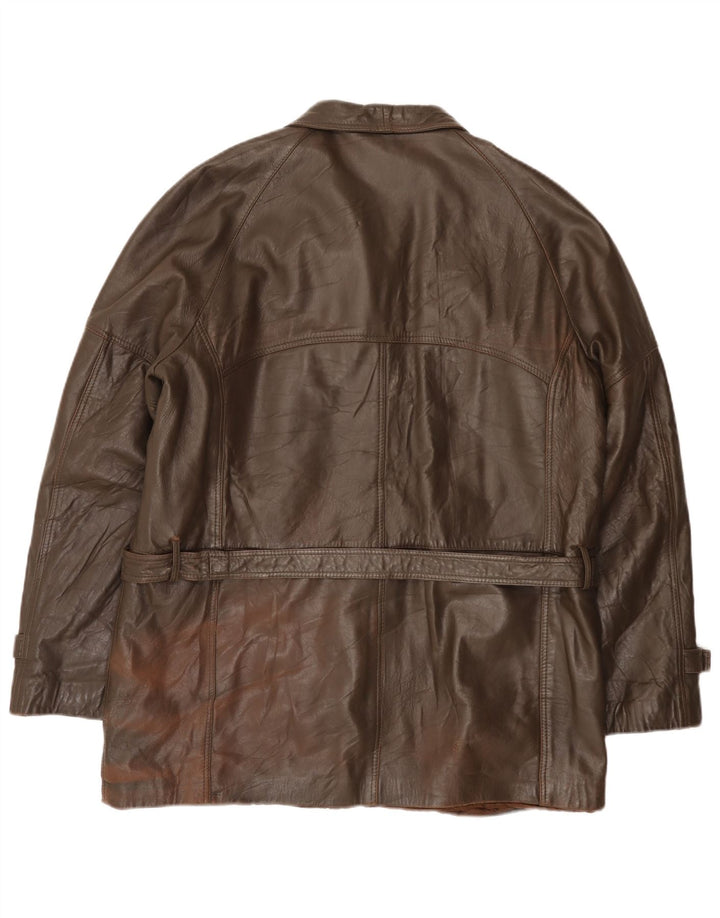 Vintage Herren Lederjacke IT 52 XL Braunes Leder
