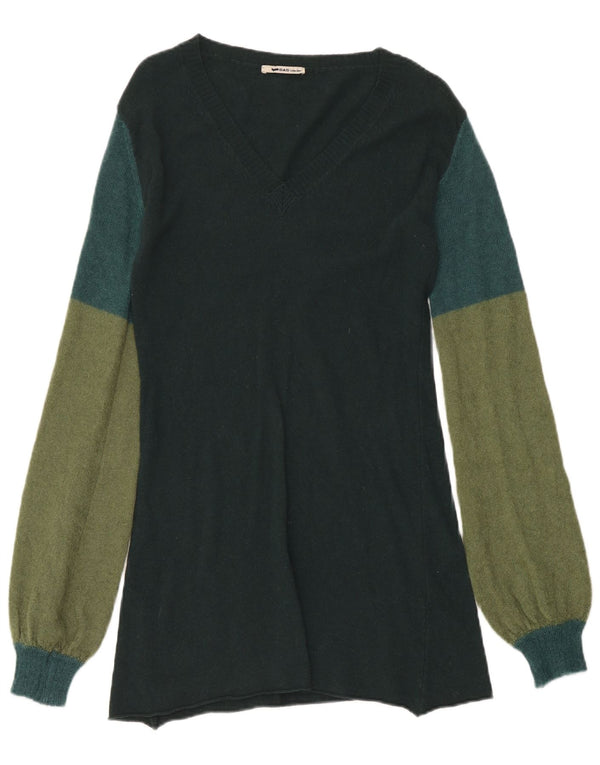 Gas Langarm-Pulloverkleid für Damen, UK 12, Mittelgrün, Farbblock