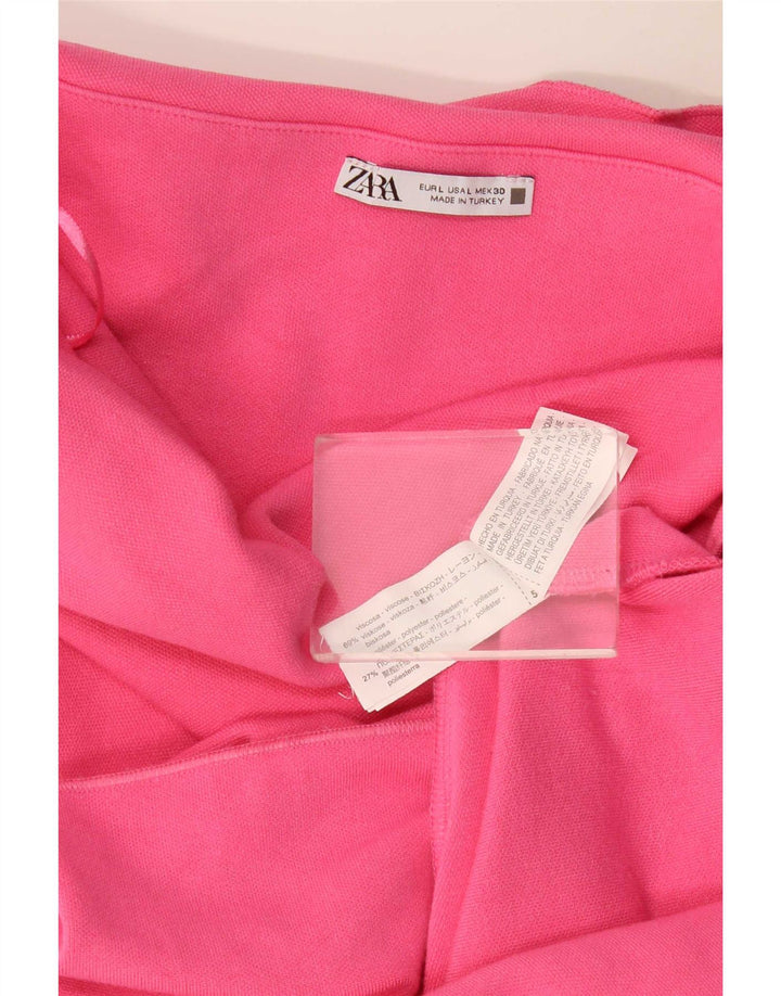 Trägerloses Damenkleid von Zara, Gr. 44, Größe L, Rosa, Viskose