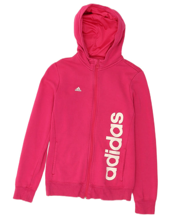 Adidas Mädchen Graphic Zip Hoodie Pullover 13–14 Jahre rosa Baumwolle Sport