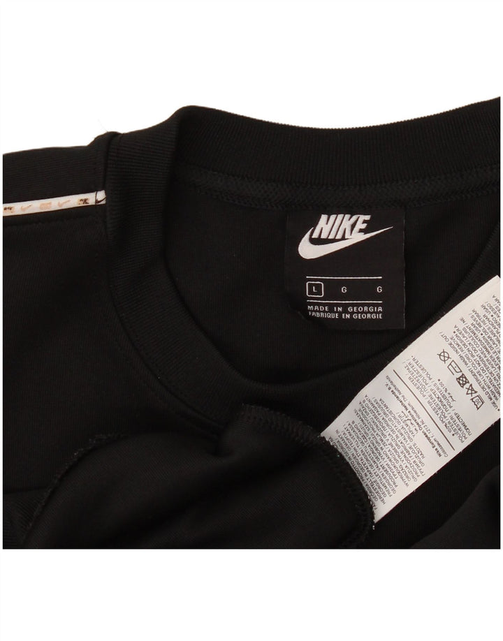 Nike Herren-Sweatshirt mit Grafik, groß, aus schwarzem Polyester