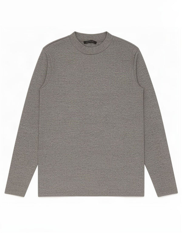 Marks & Spencer Damen Top Langarm UK 14 Large Grau geflecktes Polyester