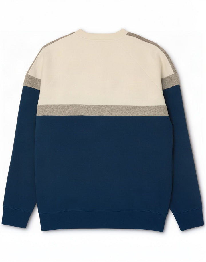 Adidas Herren Sweatshirt Pullover mittelblaue Colourblock-Baumwolle