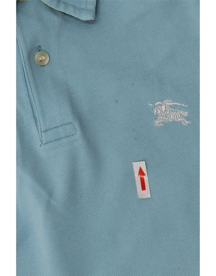Burberry Herren BRIT Poloshirt Kleine blaue Baumwolle