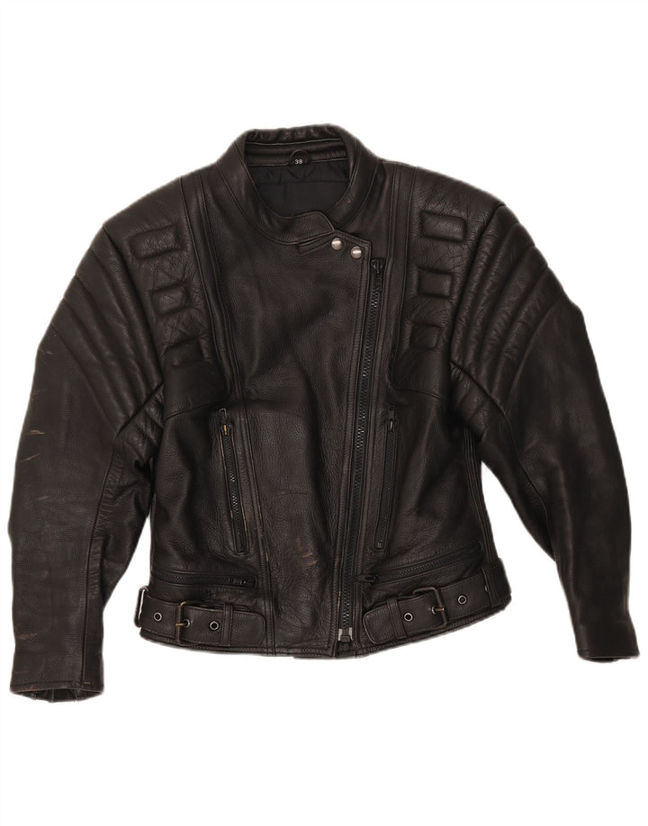 RABERG Damen Leder Racer Jacke IT 38 XS Schwarz