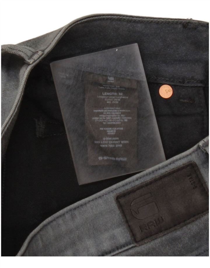 G-STAR Damen 3301 Low Waist Skinny Jeans W29 L32 Graue Baumwolle