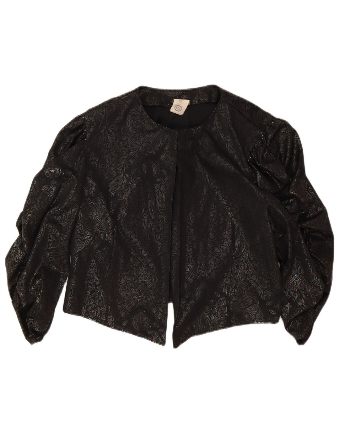 C & A Damen-Bolero-Oberteil mit 3/4-Ärmeln, IT 42, Mittelschwarz, Paisleymuster