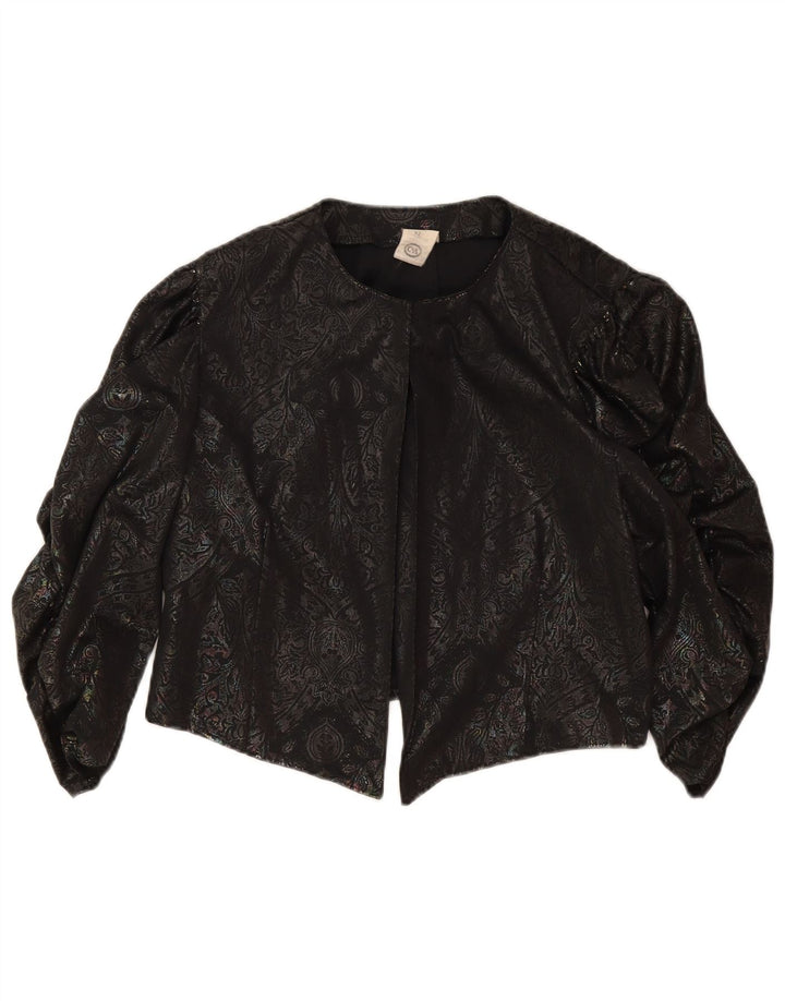 C & A Damen-Bolero-Oberteil mit 3/4-Ärmeln, IT 42, Mittelschwarz, Paisleymuster