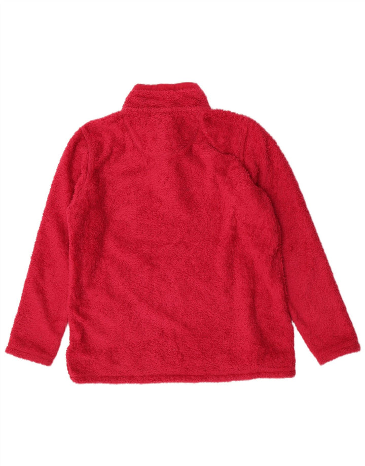 Crew Clothing Damen-Fleecepullover mit Knopfkragen, UK 14, Größe L, Rosa, Polyester