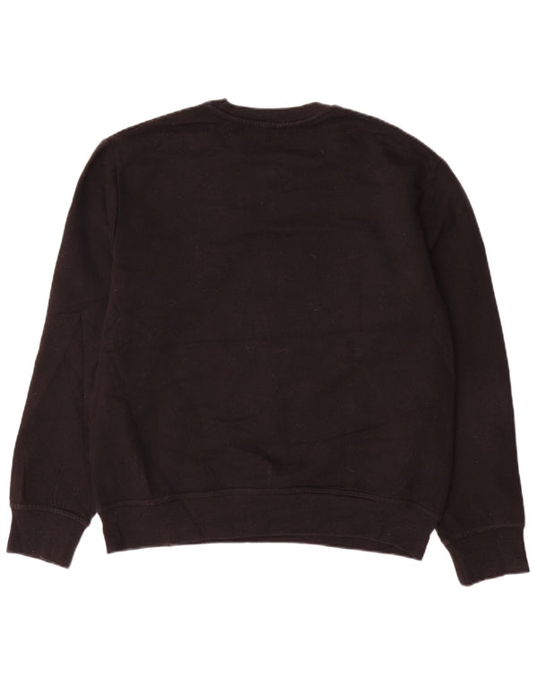 Zara Damen Sweatshirt-Pullover UK 14 Mittelschwarze Baumwolle