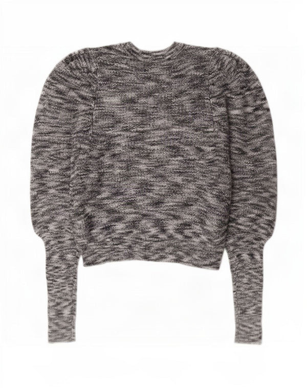 Ted Baker Damen-Pullover mit bauchfreiem U-Boot-Ausschnitt, Größe 2, klein, grau meliert