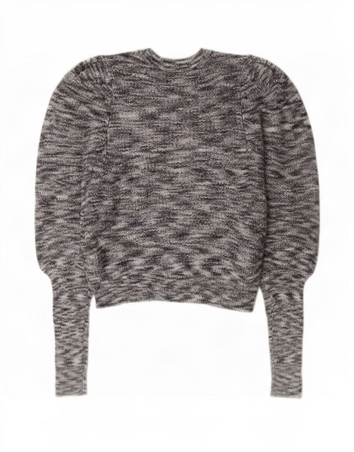 Ted Baker Damen-Pullover mit bauchfreiem U-Boot-Ausschnitt, Größe 2, klein, grau meliert