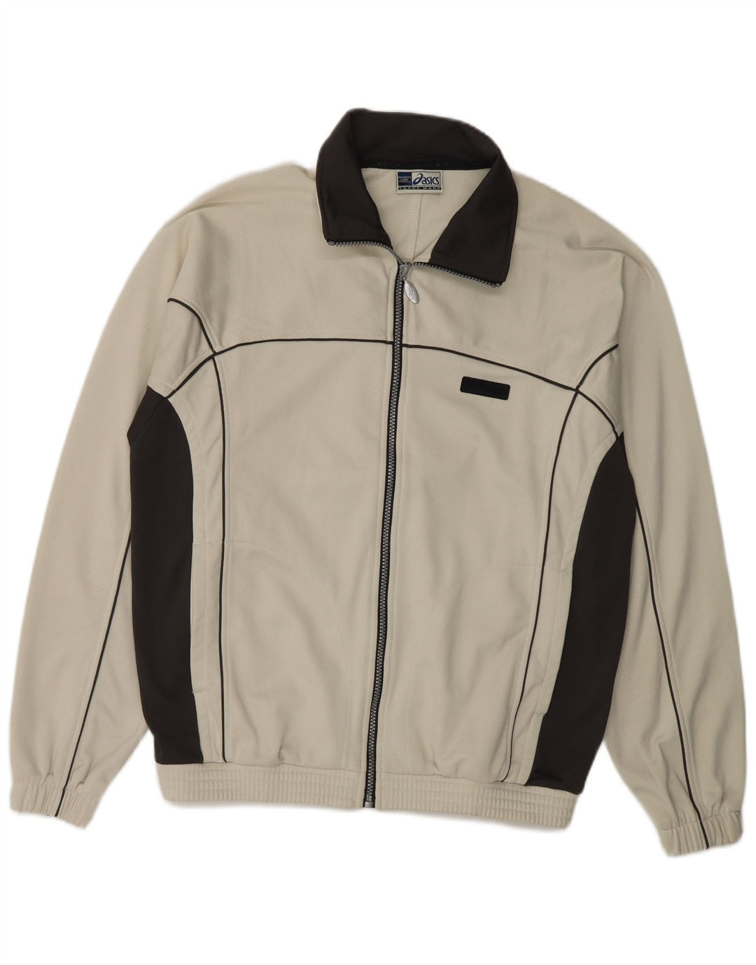 Asics Herren-Trainingsanzug-Oberteil, Jacke, klein, beige, Farbblock-Polyester