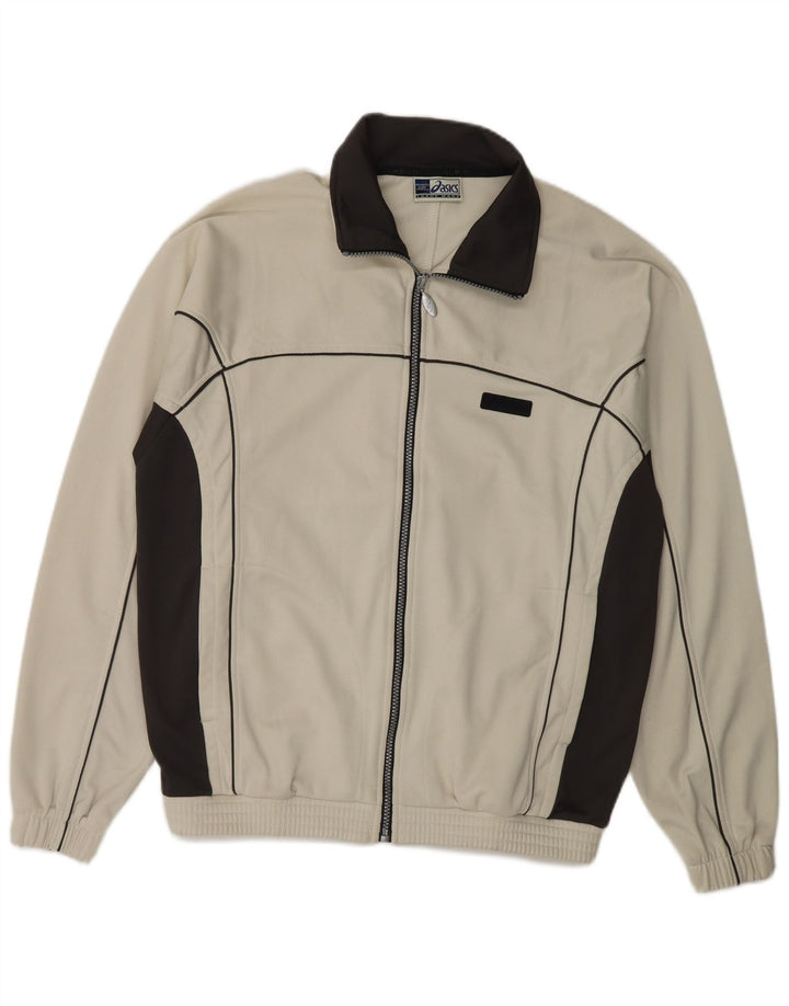 Asics Herren-Trainingsanzug-Oberteil, Jacke, klein, beige, Farbblock-Polyester