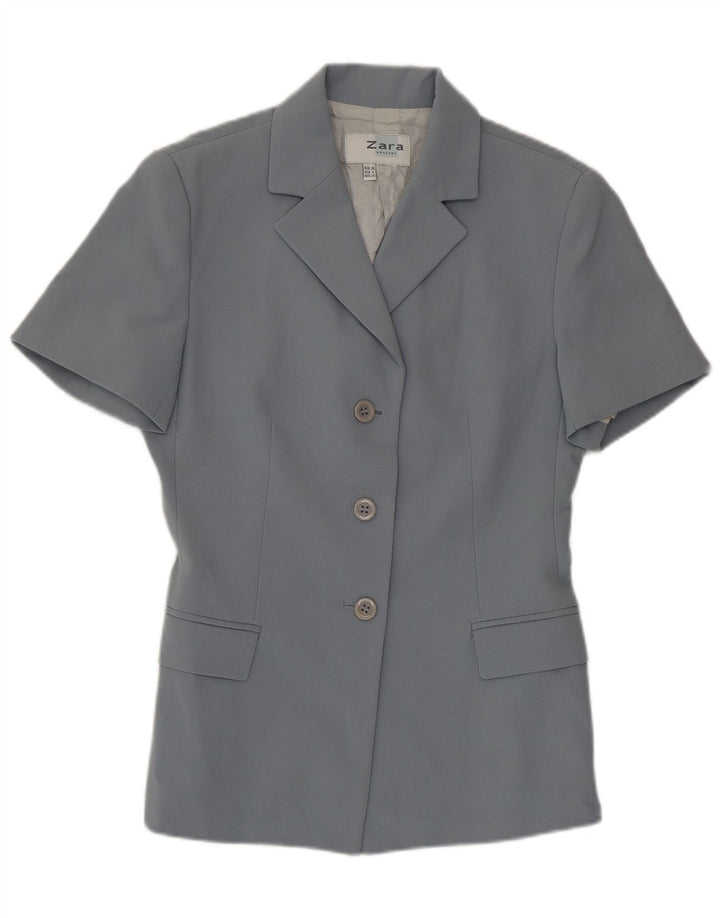 Zara Damen Kurzarm-Blazerjacke mit 3 Knöpfen, EU 36, XS, Grau