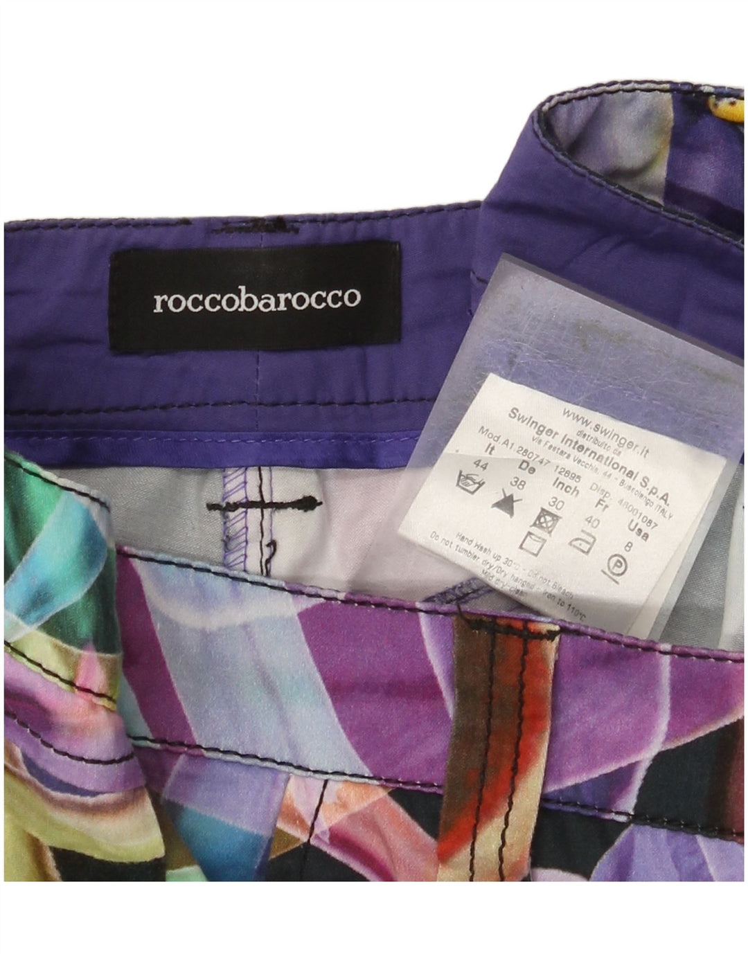 Roccobarocco Damen Capri-Chino-Hose IT 40 Small W32 L27 Mehrfarbig