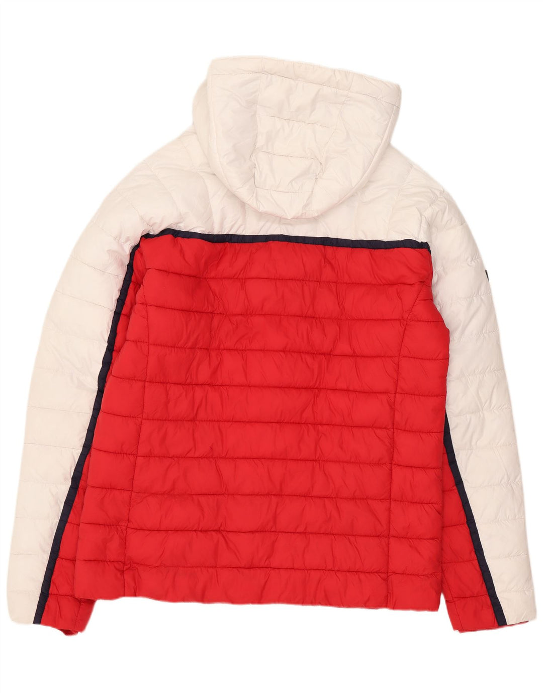 Superdry Wattierte Herrenjacke mit Kapuze, UK 40, Größe L, Weiß, Colourblock-Polyester