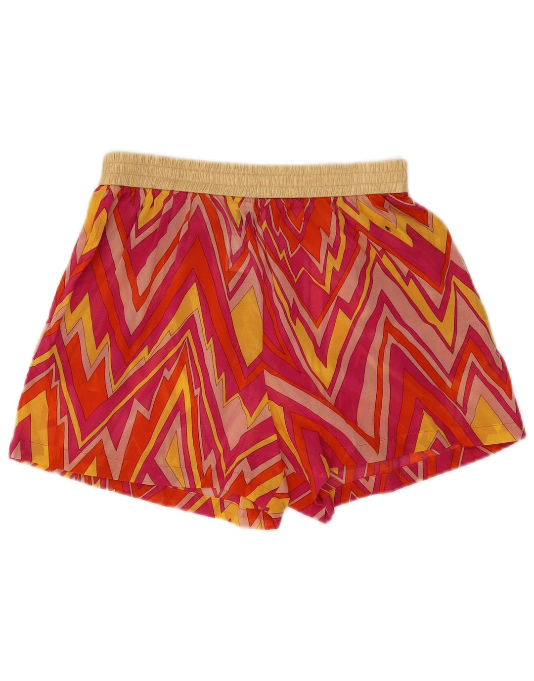 Missoni Damen-Shorts mit hoher Taille, Größe S, W26, rosa, geometrisches Polyester