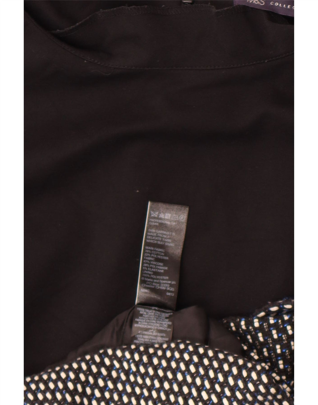 Marks & Spencer Damen Etuikleid UK 20 2XL Schwarze geometrische Baumwolle