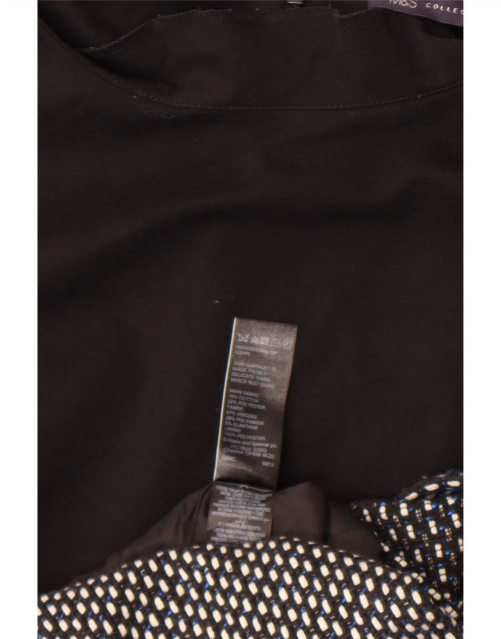 Marks & Spencer Damen Etuikleid UK 20 2XL Schwarze geometrische Baumwolle