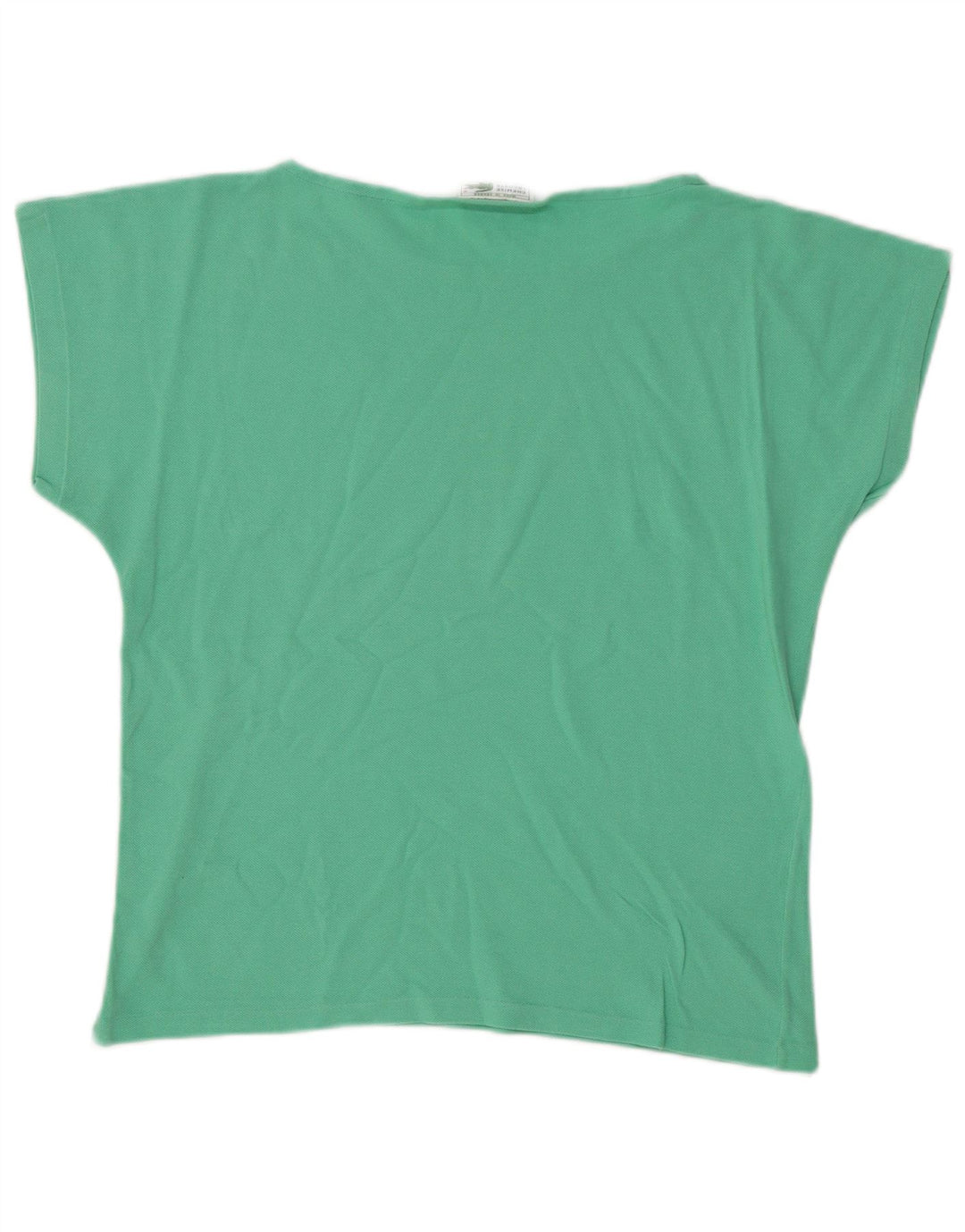 LACOSTE Damen T-Shirt Top Größe 40 Medium Türkis Baumwolle