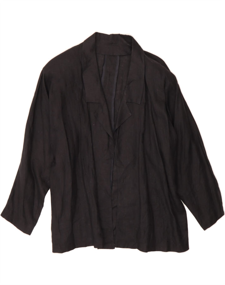 VINTAGE Womens See Through Blazer Jacket UK 18 XL Black Vintage Vintage and Second-Hand Vintage from Messina Hembry 