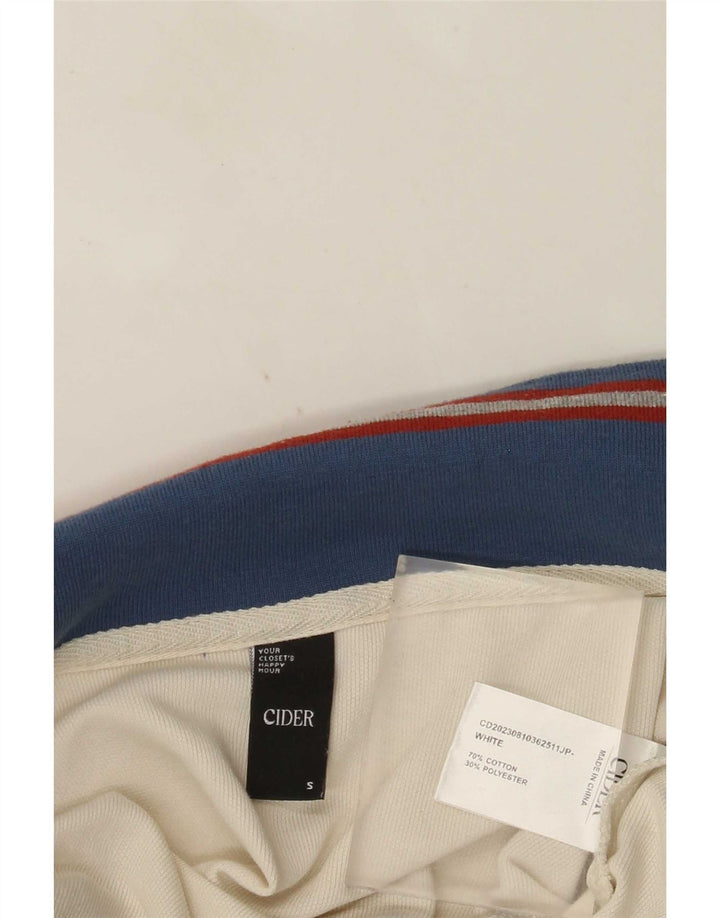 Cider Womens Jumpsuit UK 10 Small Weiße Colourblock-Baumwolle