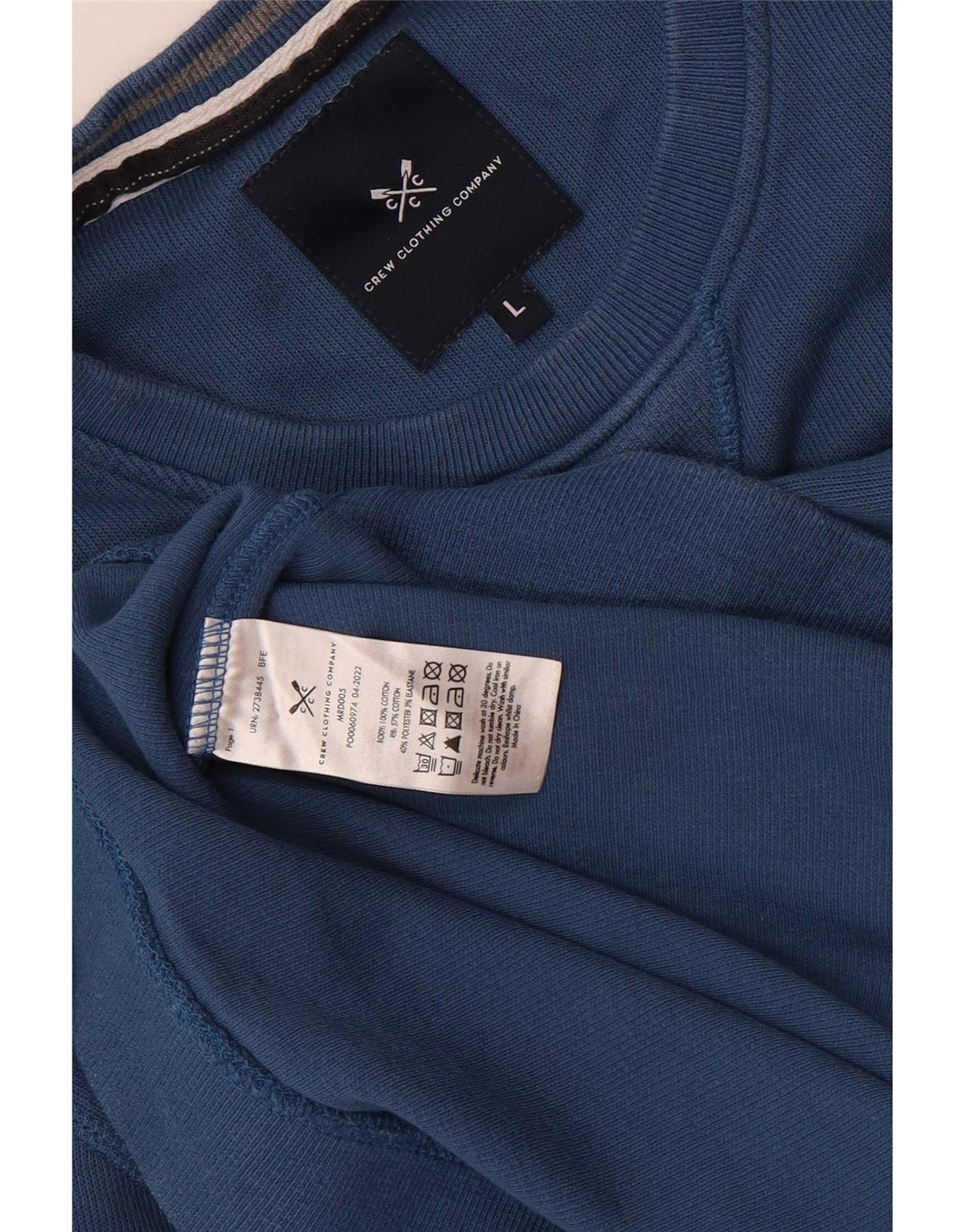 Crew Clothing Herren-Sweatshirt, Pullover, Größe L, Blau, Baumwolle