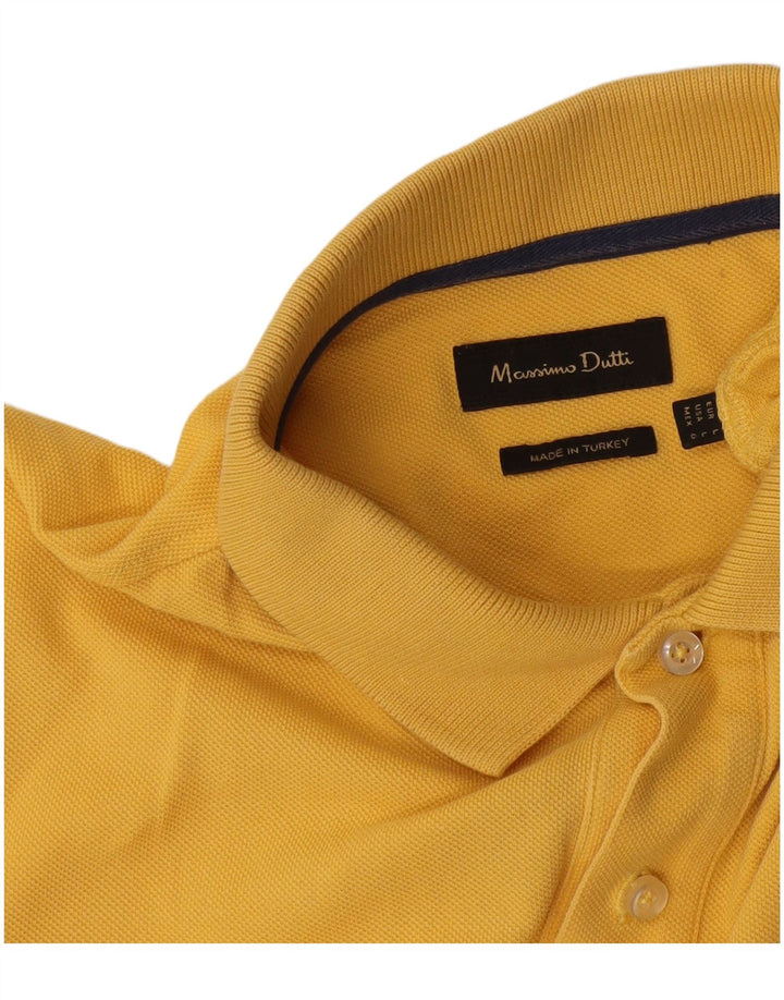 Massimo Dutti Herren-Poloshirt, groß, Gelb