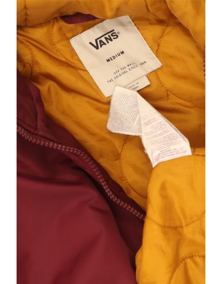 Vans Herren-Parkajacke mit Kapuze, UK 38, mittelgroßes burgunderfarbenes Nylon