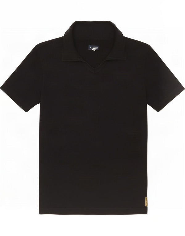 Armani Jeans Damen Poloshirt UK 14 Große schwarze Viskose