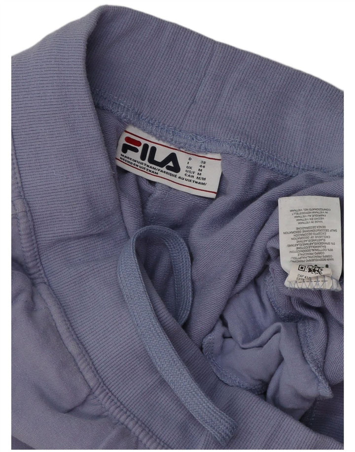 FILA Damen Trainingshose Jogger UK 12 Mittelblaue Baumwolle