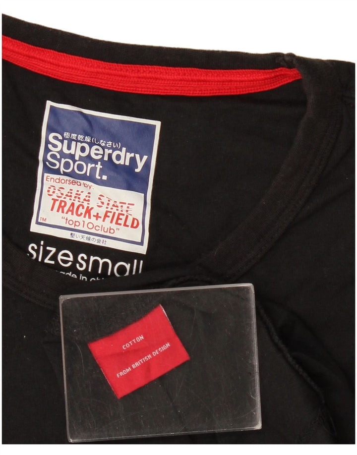 Superdry Herren-T-Shirt mit Grafik, Größe S, schwarze Baumwolle