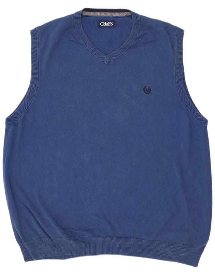 CHAPS Herren Weste Tank Top XL Blau Baumwolle