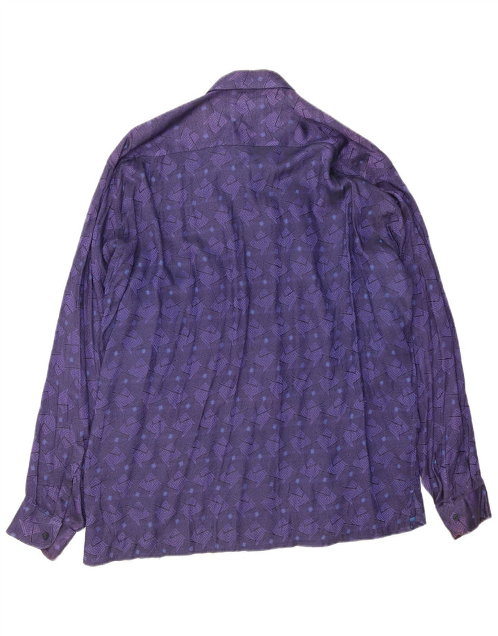 BOXER-Hemd für Herren, groß, violett, geometrisch, Viskose