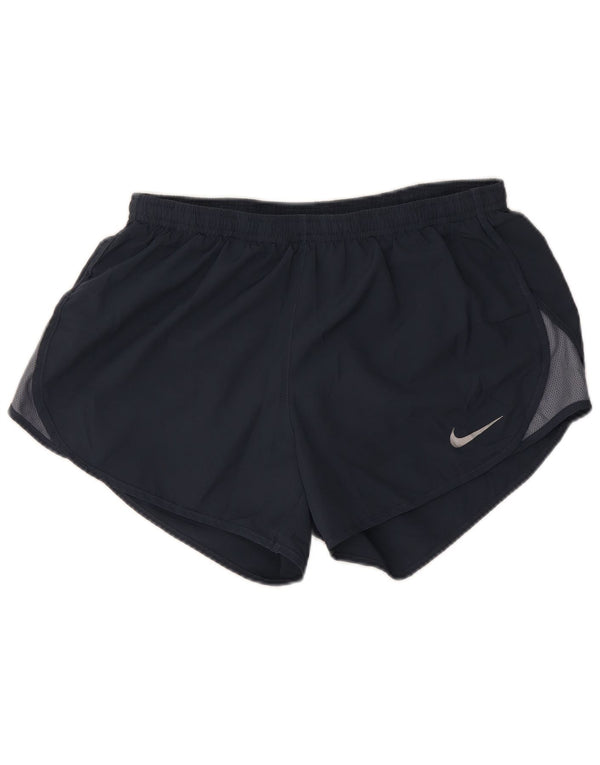 Nike Damen Dri Fit Sport Shorts UK 8 Small Marineblau Colourblock Polyester