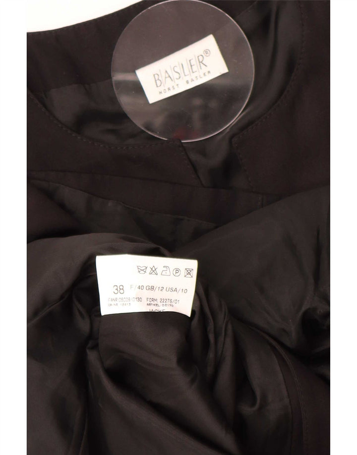 Basler Womens 5 Button Short Sleeve Blazer Jacket UK 12 Medium Black