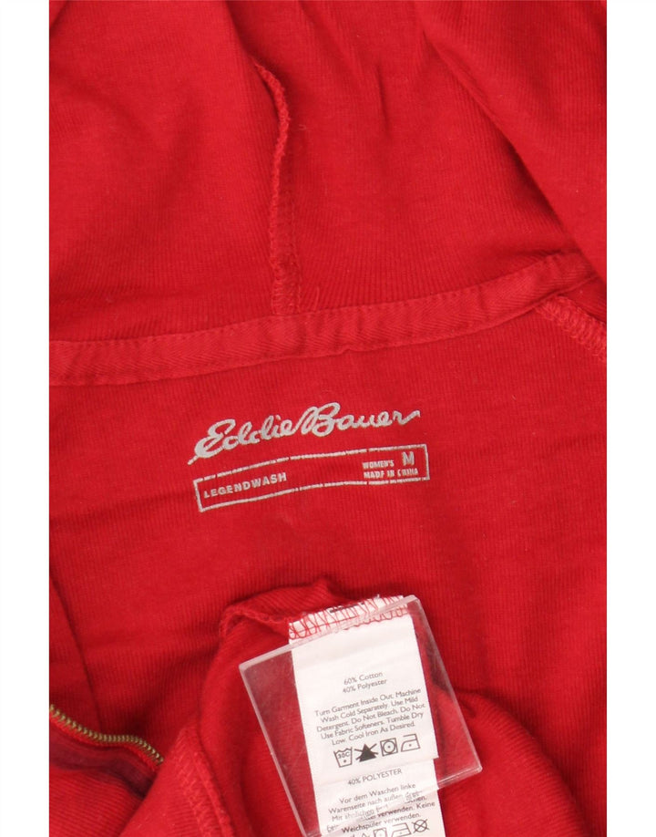 Eddie Bauer Damen-Kapuzenpullover mit Reißverschluss, UK 14, mittelrot, kariert, Baumwolle