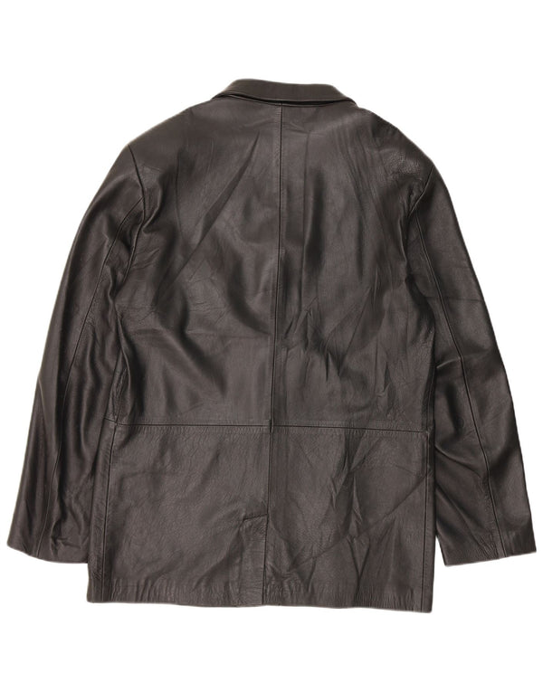 Vintage Herren Lederjacke IT 52 XL Schwarz