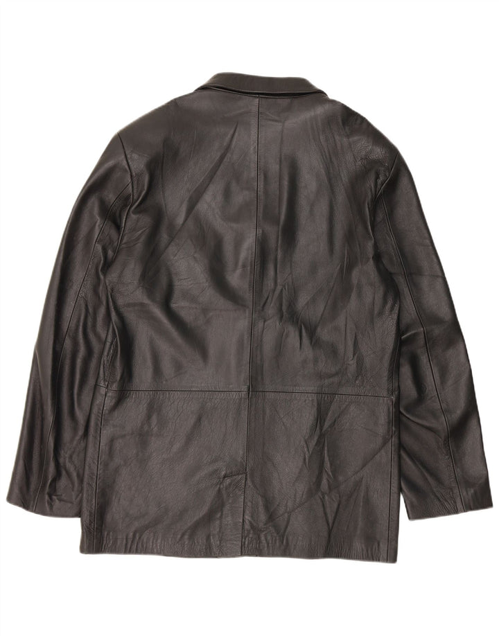 Vintage Herren Lederjacke IT 52 XL Schwarz