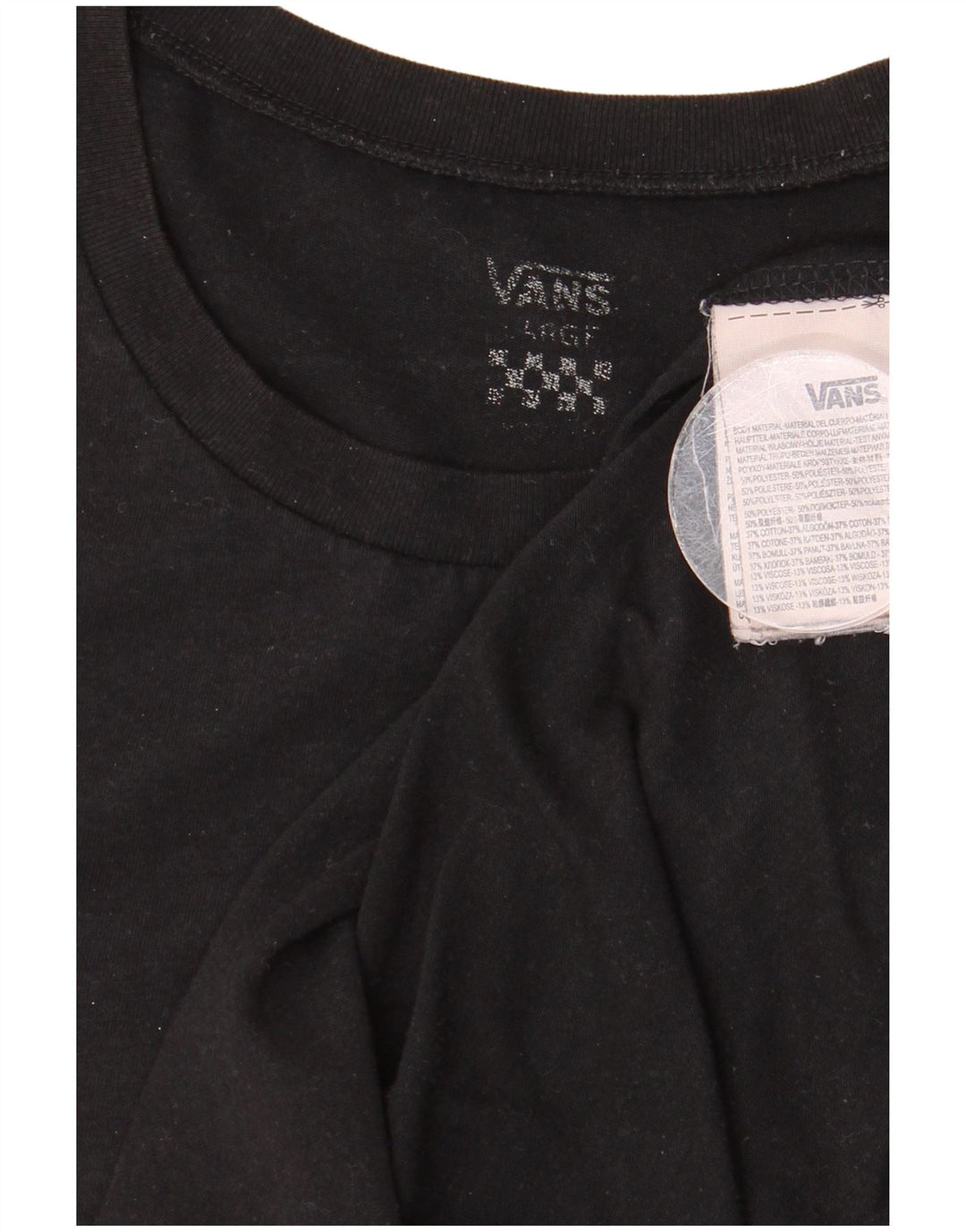 Vans Damen Grafik-T-Shirt-Oberteil UK 16 Large Schwarz Polyester