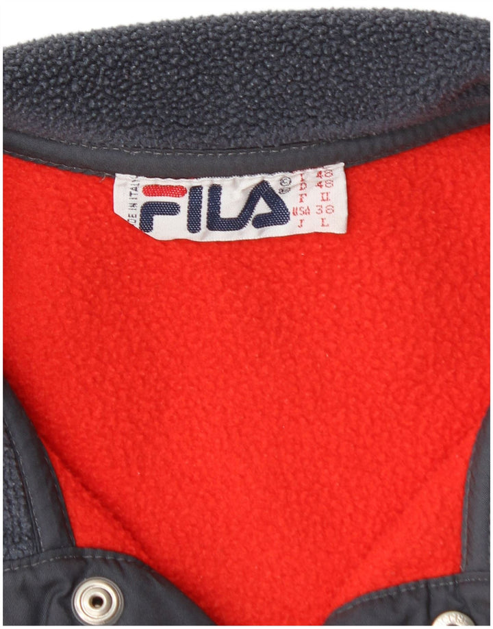 Fila Herren-Fleecepullover mit Knopfkragen, IT 48, mittelrot