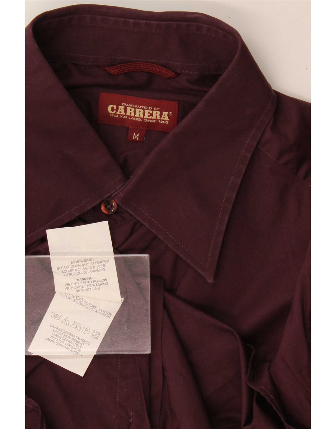 Carrera Herrenhemd aus mittlerer burgunderroter Baumwolle