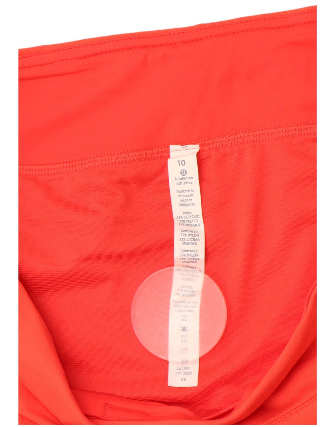 Lululemon Damen Sportshorts US 10 Large Orange Polyester