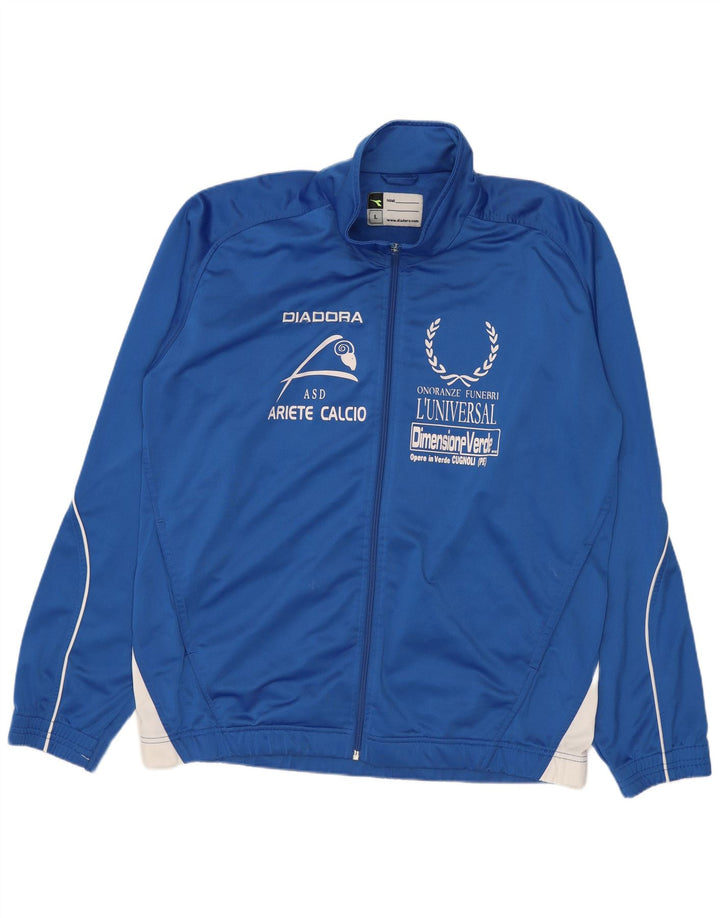 Diadora Herren-Trainingsanzug mit grafischem Oberteil, großes, blaues Farbblock-Polyester