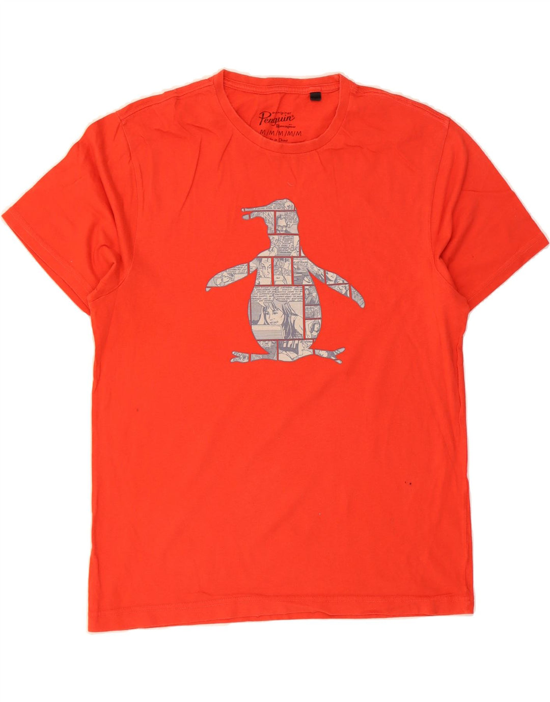 PENGUIN Mens Graphic T-Shirt Top Medium Red Vintage Penguin and Second-Hand Penguin from Messina Hembry 