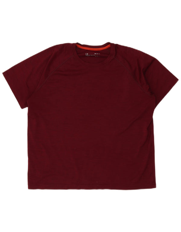 Under Armour Herren Heat Gear T-Shirt Top Medium Burgund