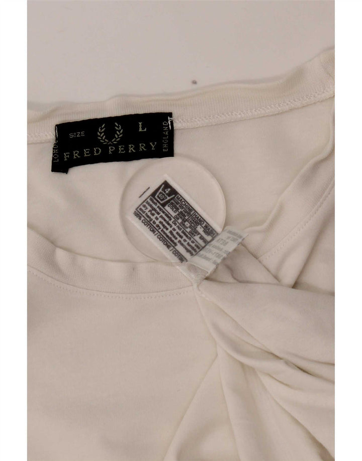 Fred Perry Herren T-Shirt Top Große weiße Baumwolle